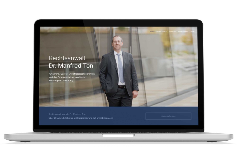 Beispiel: Corporate Design, Responsive Webdesign, WordPress für Anwalt für Immobilienrecht