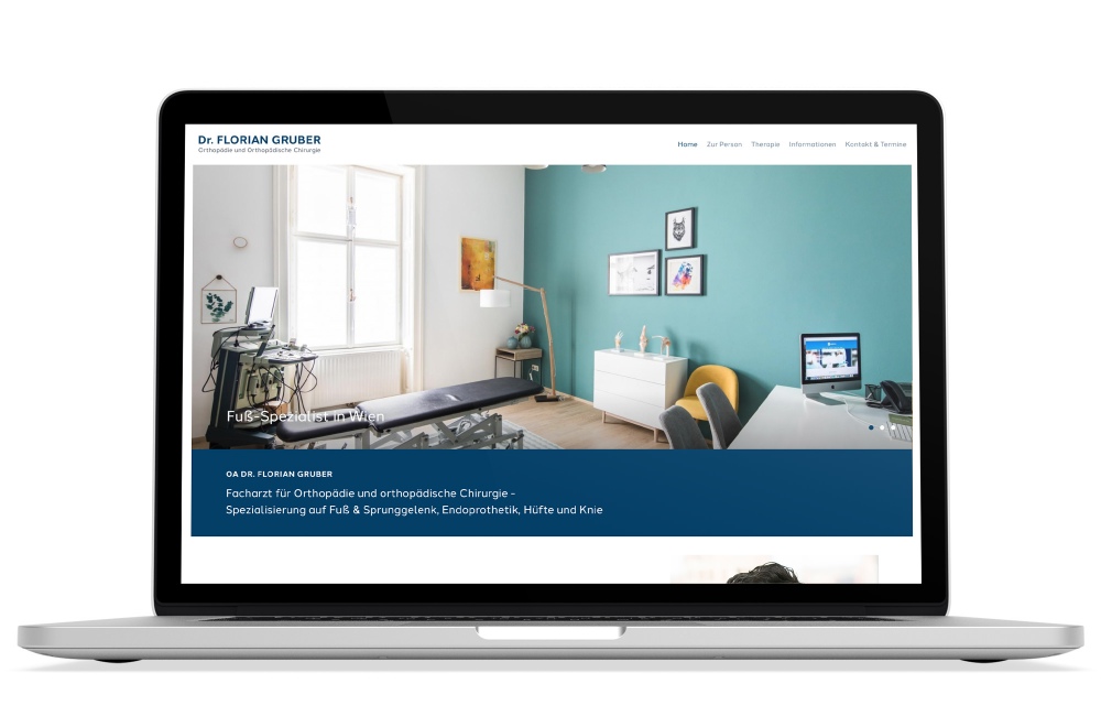 Beispiel: Corporate Design, Responsive Webdesign, WordPress für Facharzt für Orthopädie
