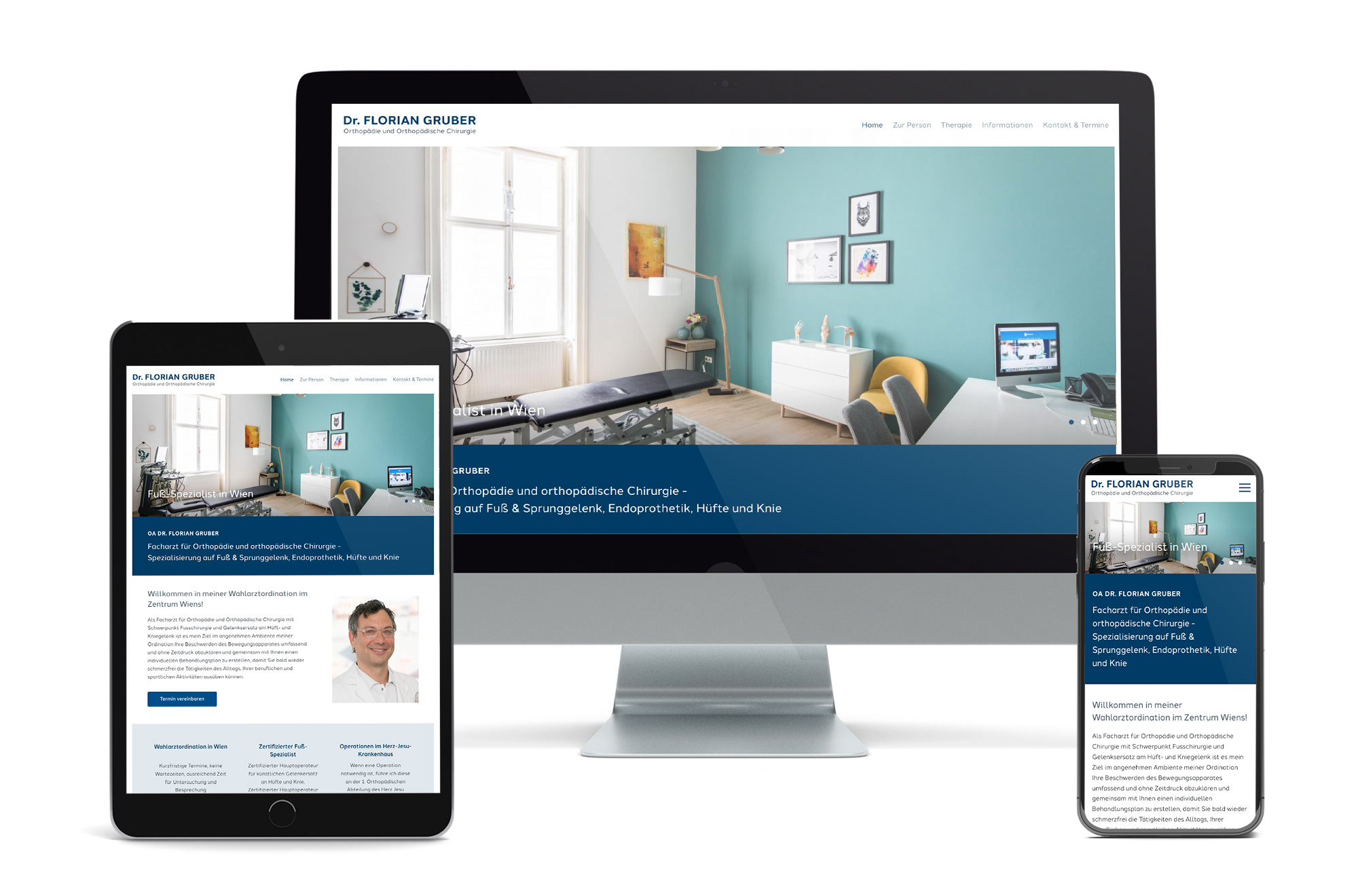 Webdesign Beispiel: Neue Website für Facharzt für Orthopädie