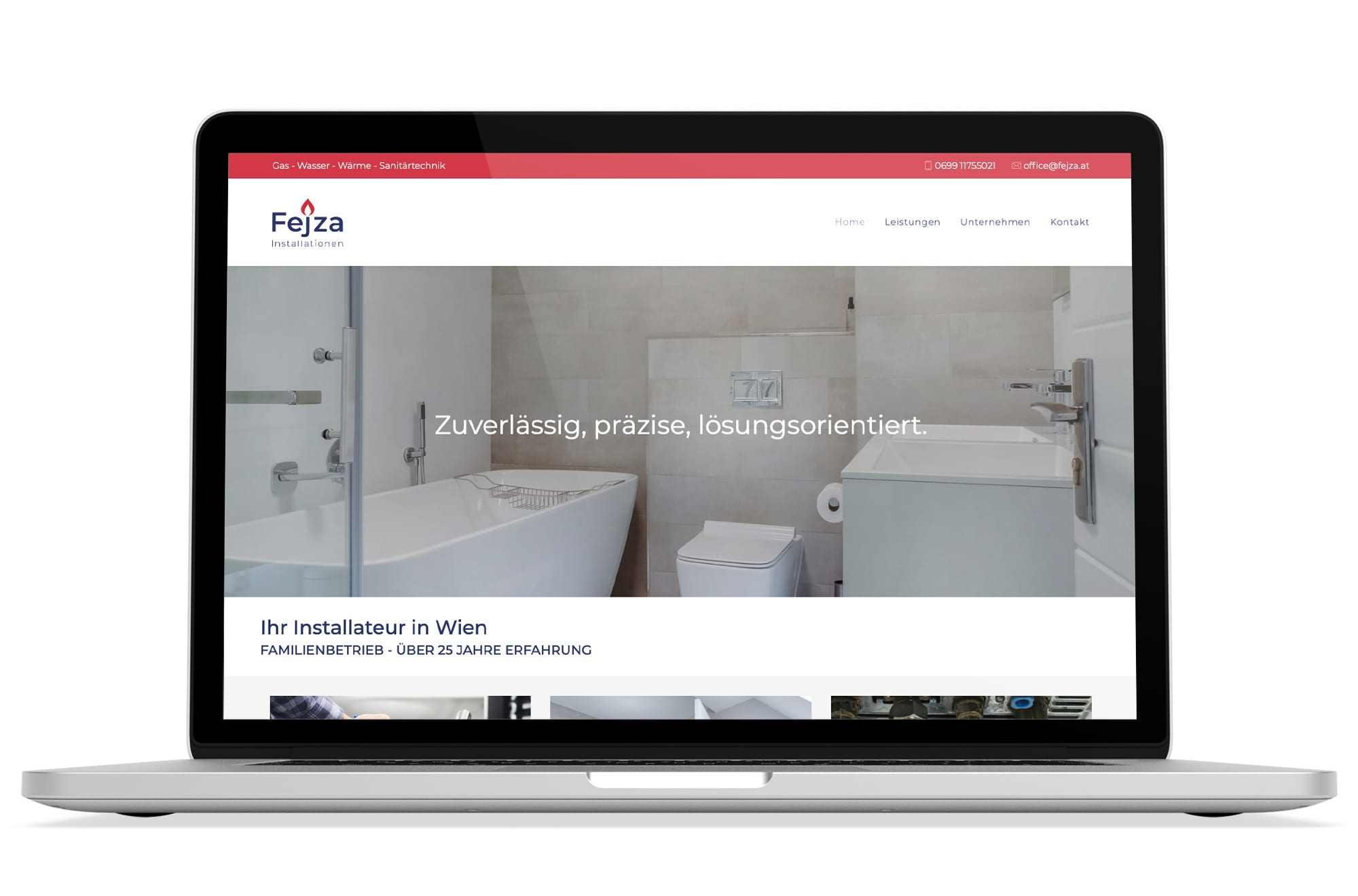 Responsive Webdesign Beispiel: Neue mobile Webseite für Installationen 1230 Wien