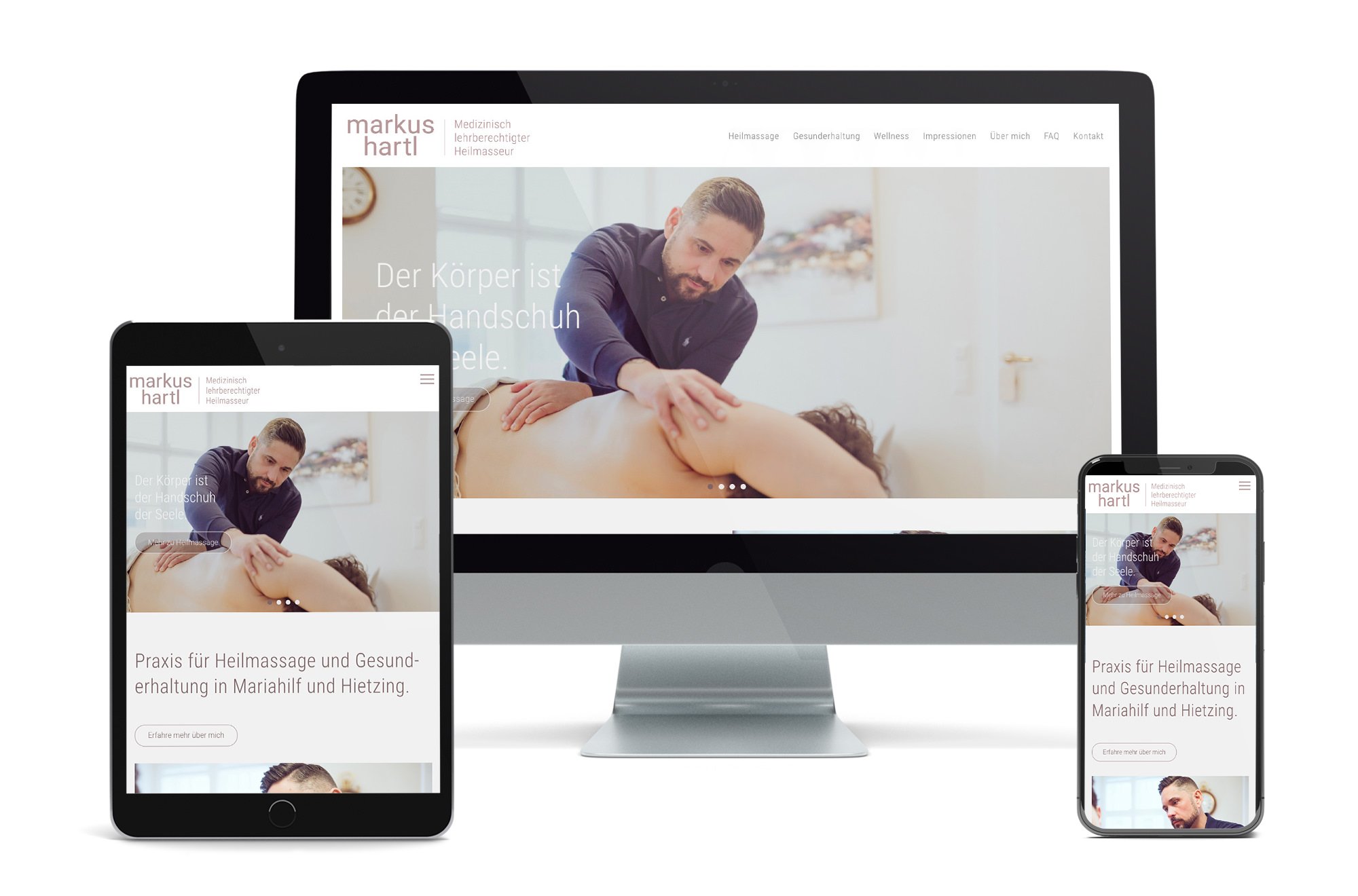 Webdesign Beispiel: Neue Website für Massage 1060 Wien