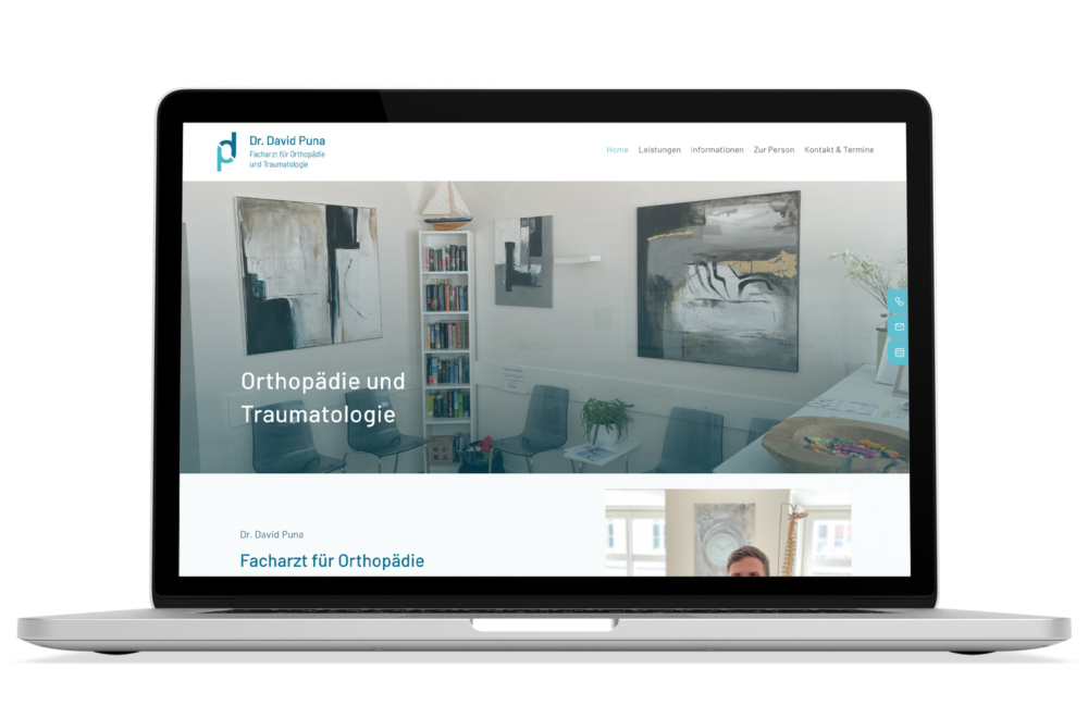 Beispiel: Logodesign, Responsive Webdesign, WordPress für Facharzt für Orthopädie