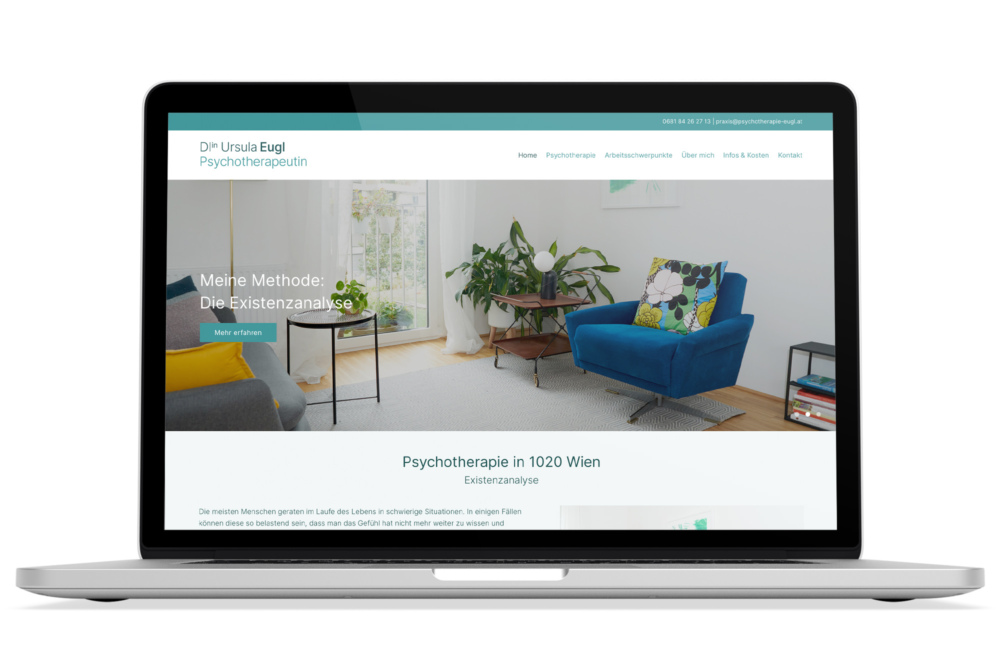 Beispiel: Corporate Design, Responsive Webdesign, WordPress für Psychotherapeutin Wien