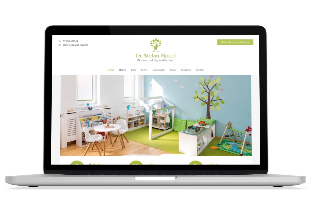 Beispiel: Logodesign, WordPress, Webdesign für Kinderarzt