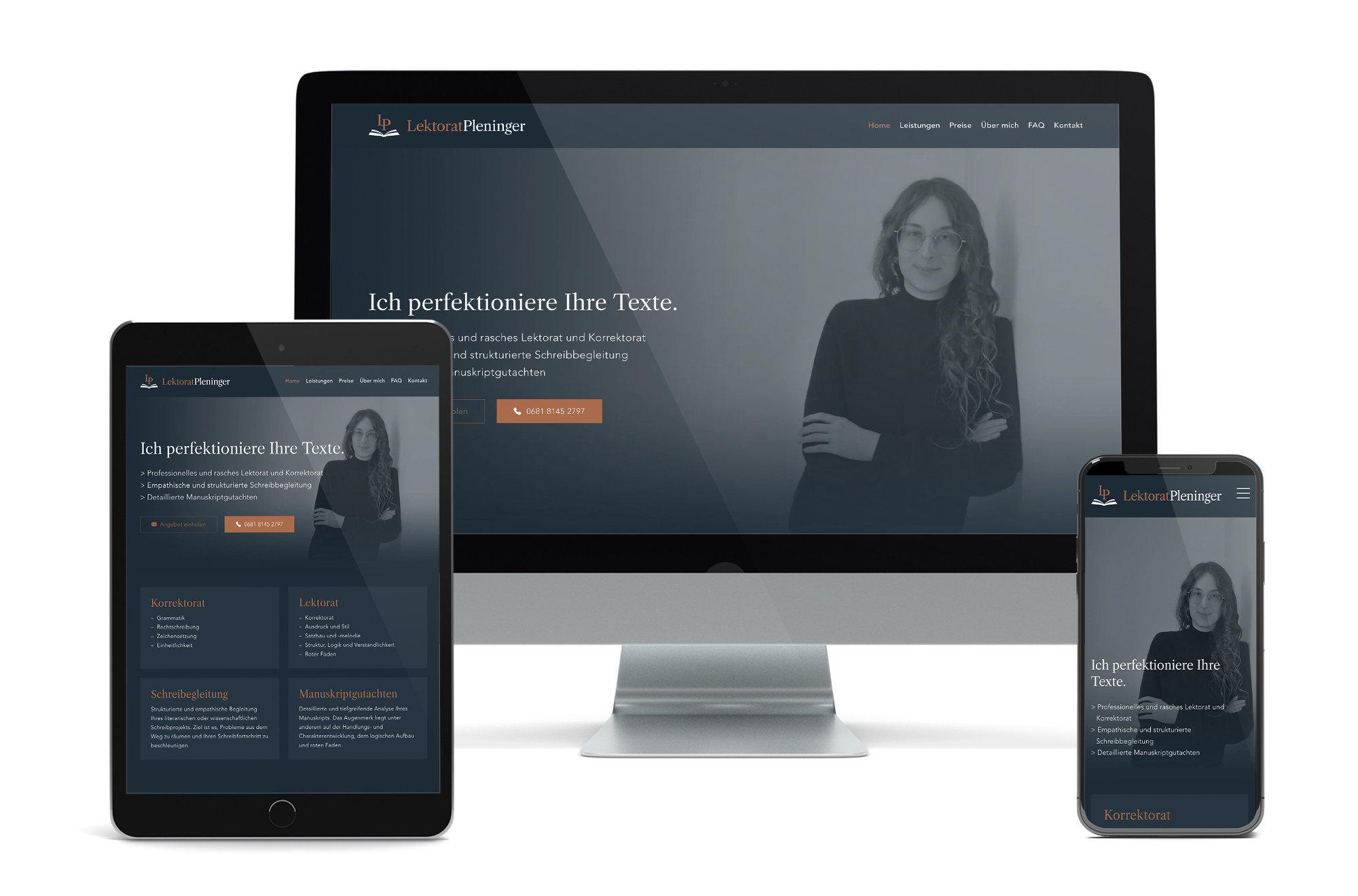 Logodesign, Corporate Design, Responsive Webdesign, WordPress Webdesign Beispiel: Neue Website für  Lektorat und Korrektorat