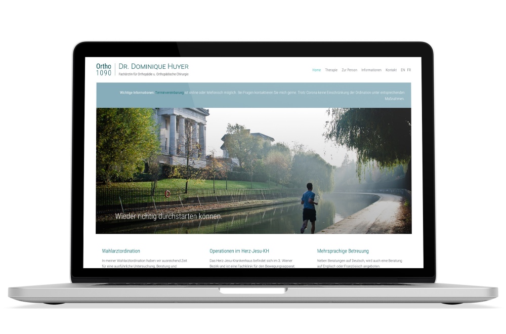 Beispiel: Logodesign, Responsive Webdesign, WordPress für Orthopädin