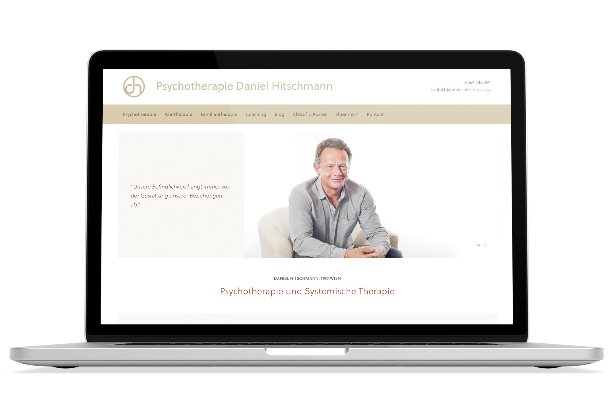 Webdesign Beispiel: Responsive Webdesign, WordPress für Psychotherapie Wien