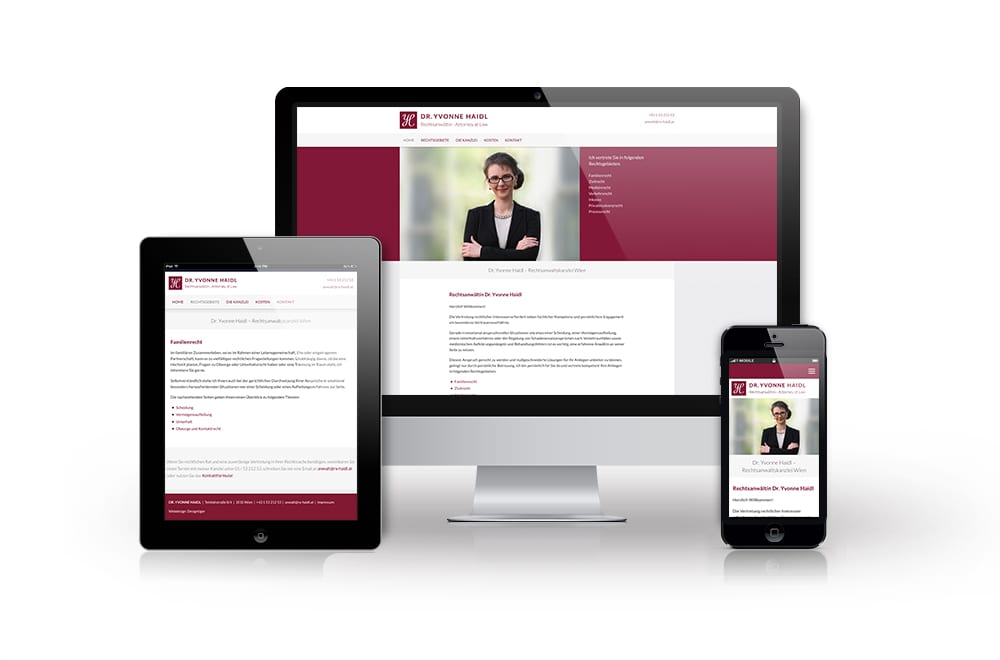 Rechtsanwalt & Anwaltskanzlei: Homepage & Webdesign Wien 5