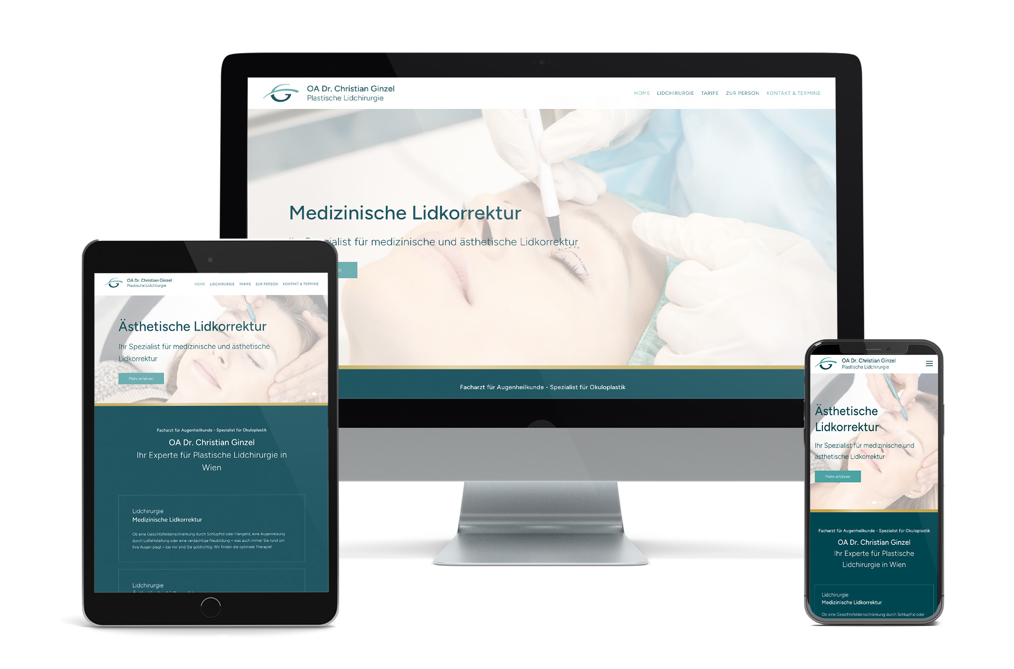 Corporate Design, Responsive Webdesign, WordPress Webdesign Beispiel: Neue Website für Facharzt für Augenheilkunde