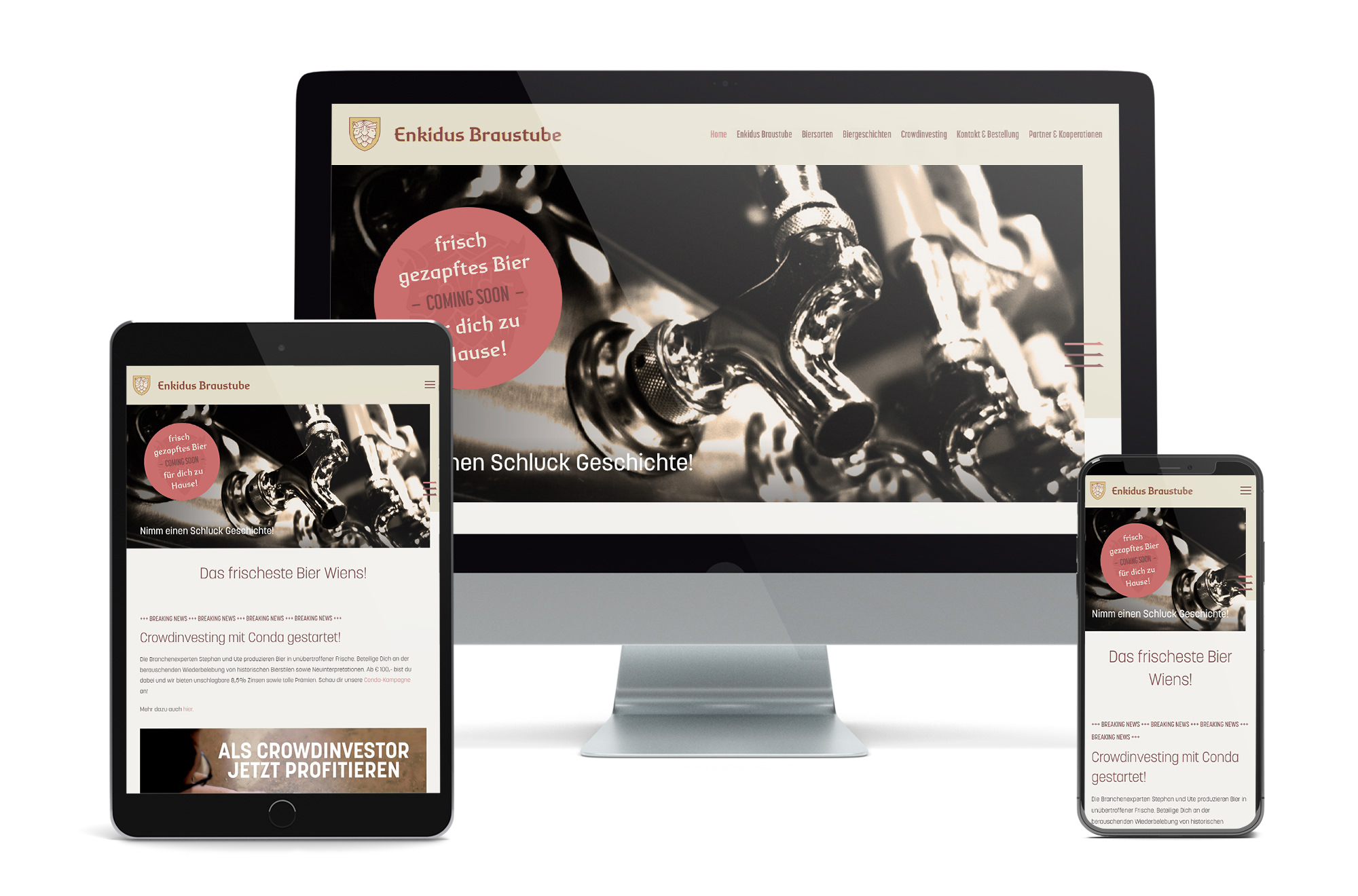 Webdesign Beispiel: Neue Website für Brauerei Wien
