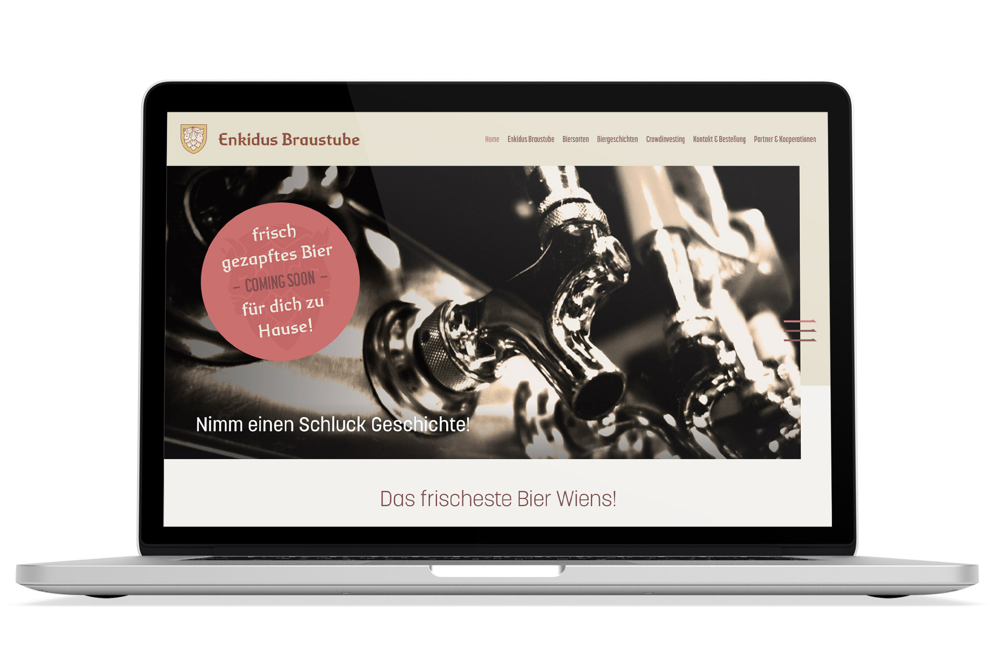 Webdesign Beispiel: Logodesign, Responsive Webdesign, WordPress, Printdesign für Brauerei Wien