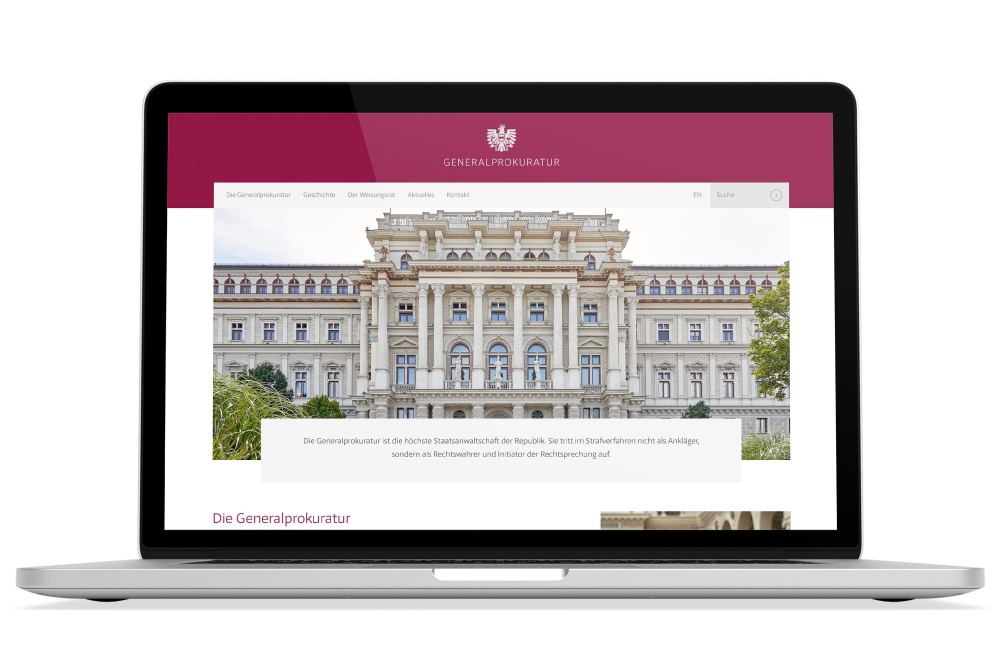 Beispiel: Logodesign, Responsive Webdesign für Generalprokuratur