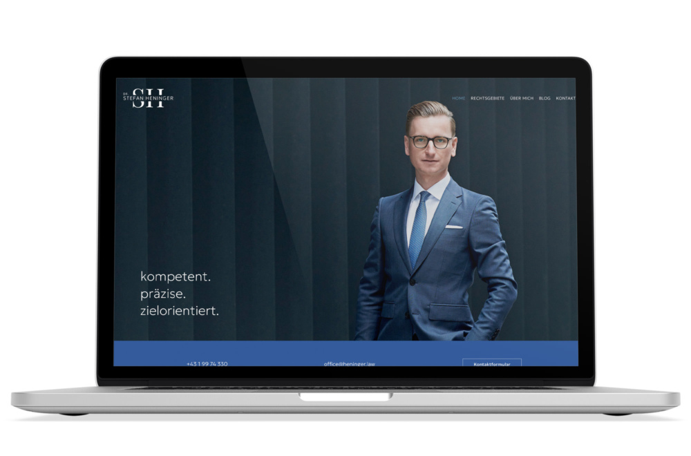 Beispiel: Corporate Design, Responsive Webdesign, WordPress für Rechtsanwalt in Wien