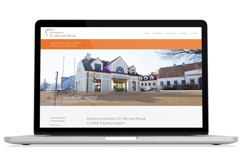 Beispiel: Logodesign, Responsive Webdesign für Zahnarzt