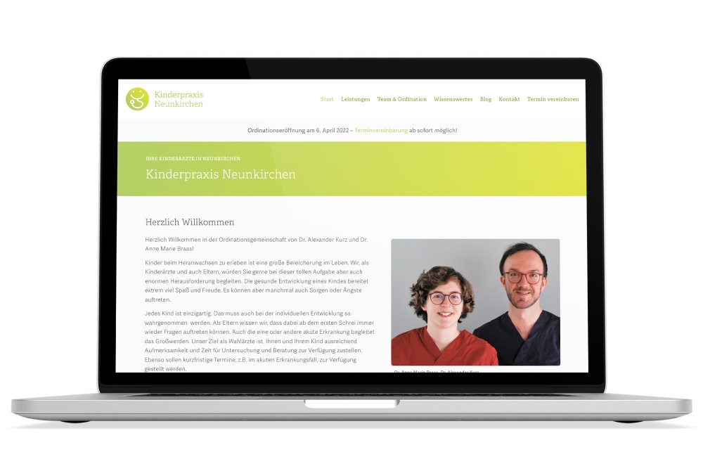 Arzt Webdesign Wien: Logodesign, Corporate Design, Responsive Webdesign für Kinderarzt-Praxis
