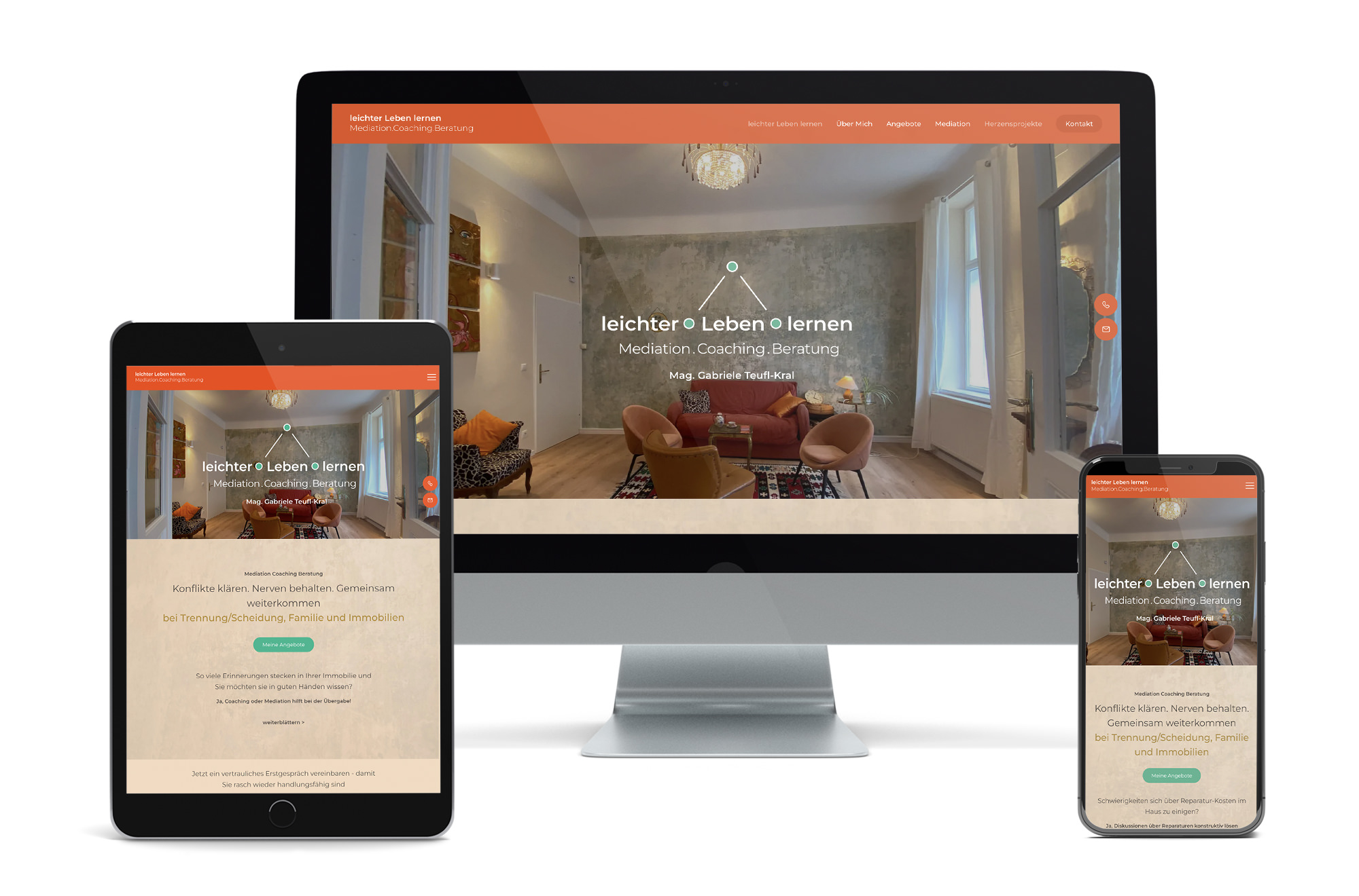Responsive Webdesign, WordPress Webdesign Beispiel: Neue Website für Mediatorin & Coach