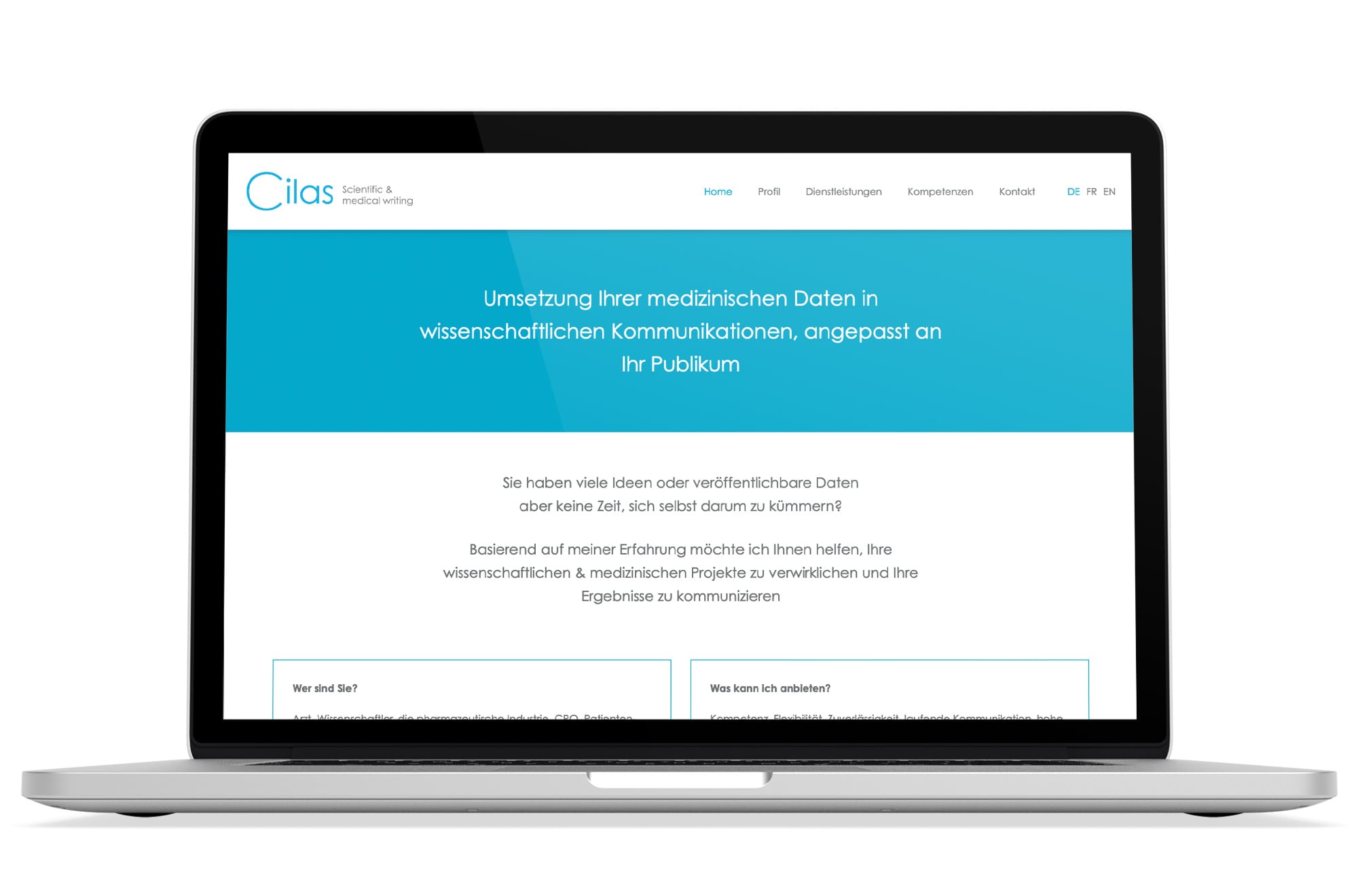Responsive Webdesign Beispiel: Neue mobile Webseite für Scientific & medical writing 