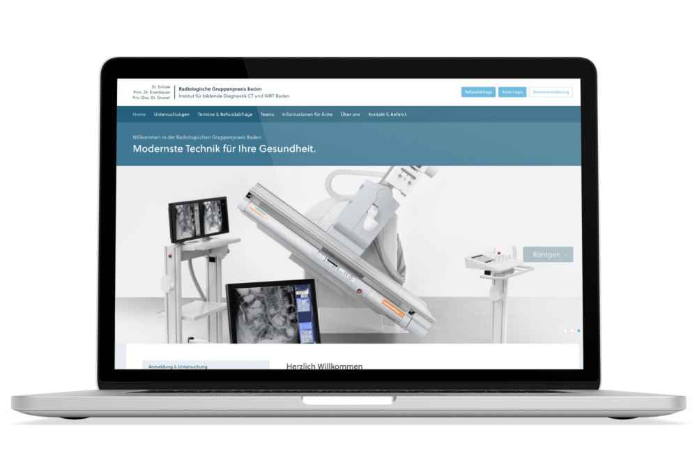 Beispiel: Responsive Webdesign, WordPress für Radiologisches Institut