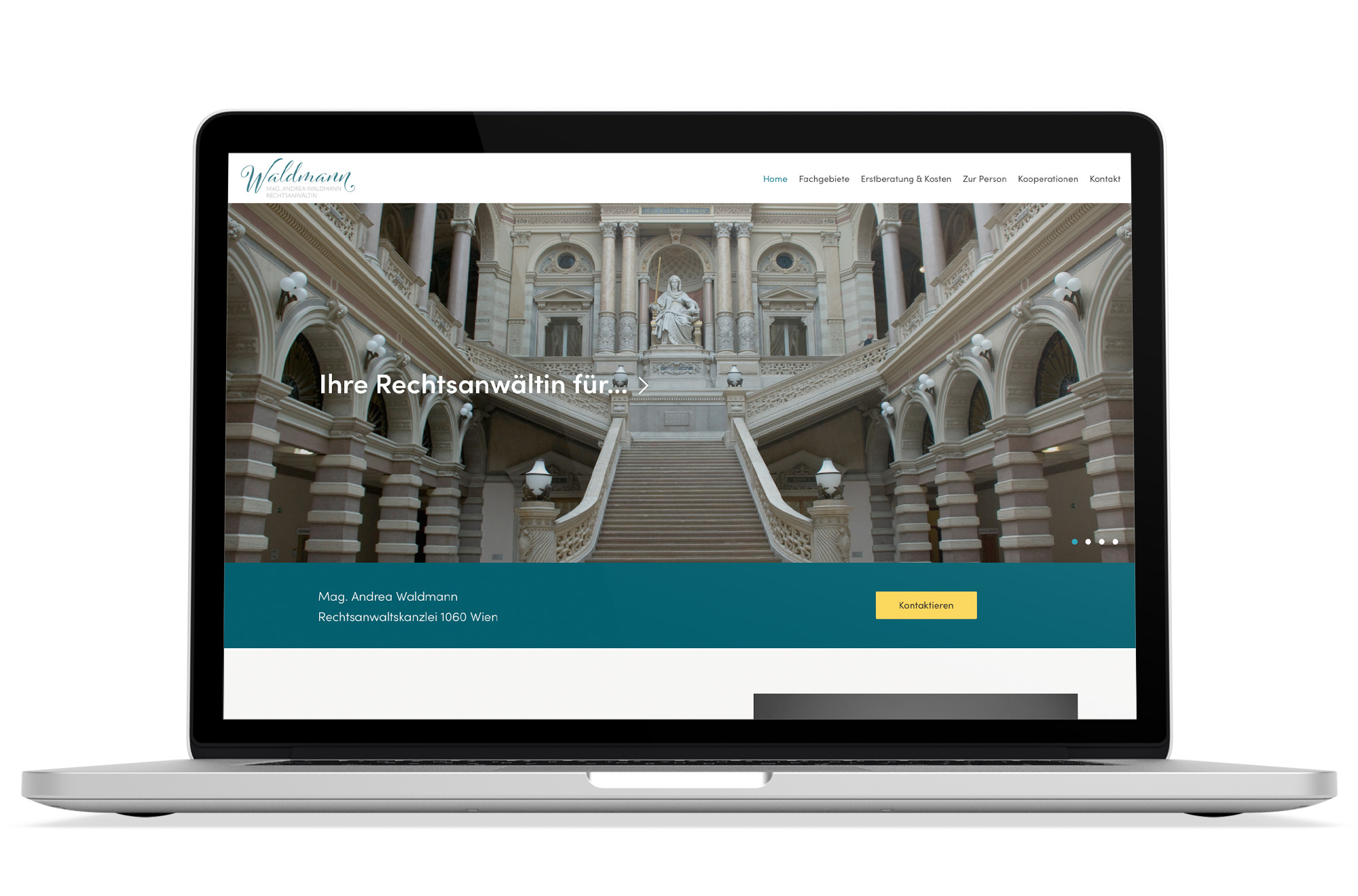 Webdesign Beispiel: Responsive Webdesign, WordPress für Rechtsanwältin 1060 Wien