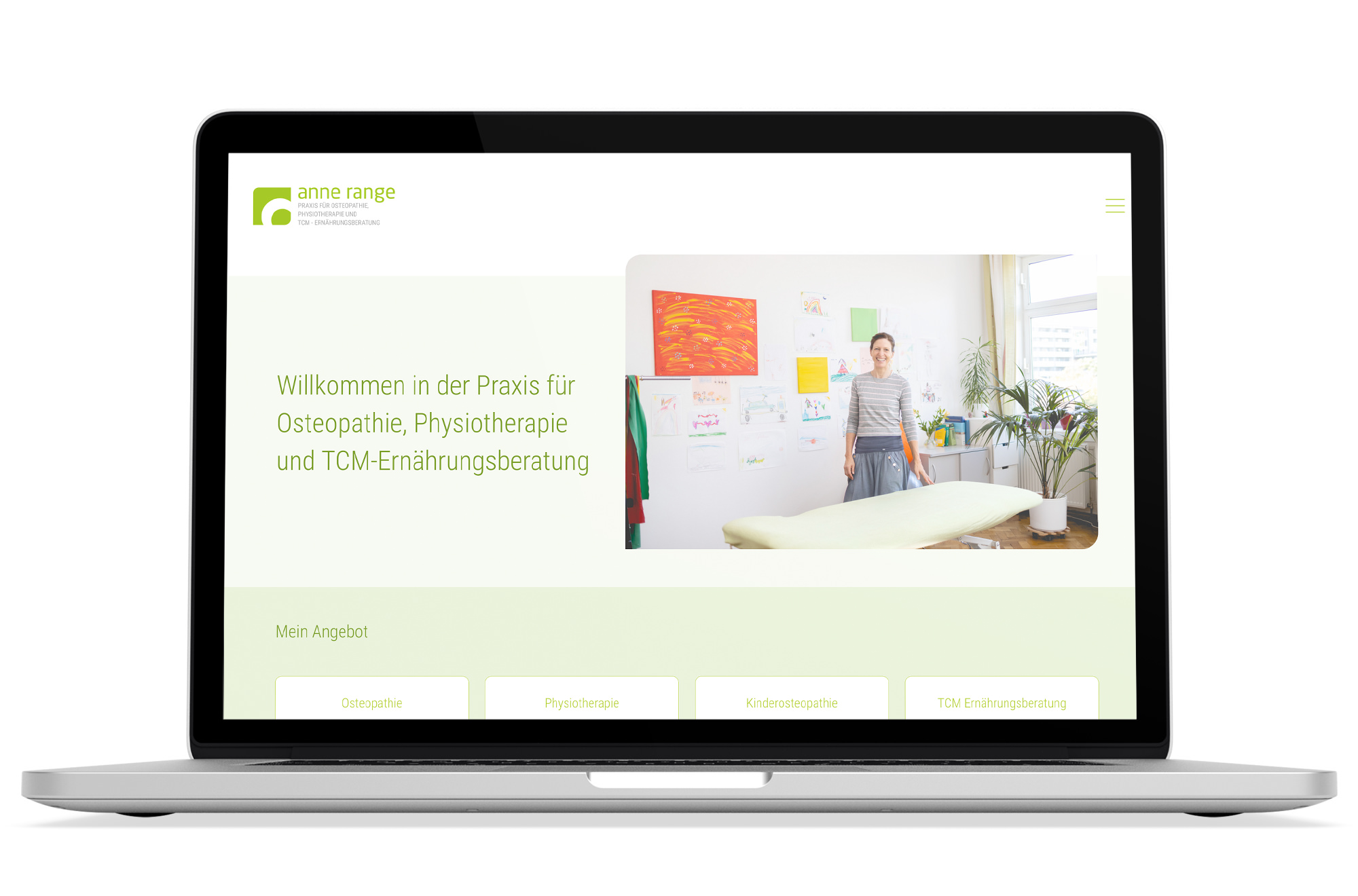 Webdesign Beispiel: Responsive Webdesign, WordPress für Physiotherapeutin in Wien